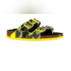 Birkenstock Mens Arizona Yellow Graphic Slide Sandal Like New 46 EU US13